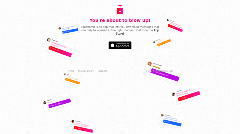 Timebomb Messenger Landing Page
