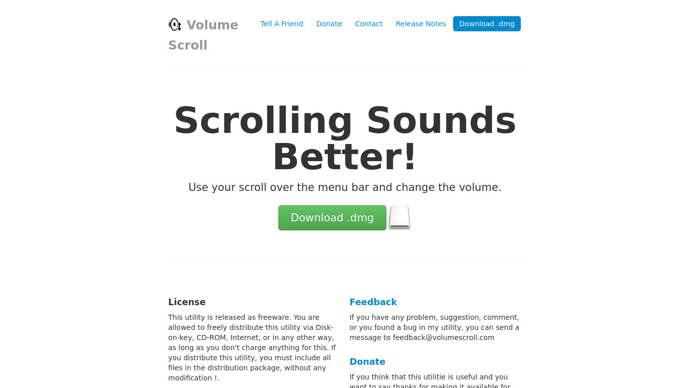 Volume Scroll Landing page