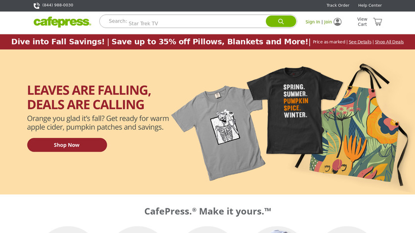 CafePress Landing Page
