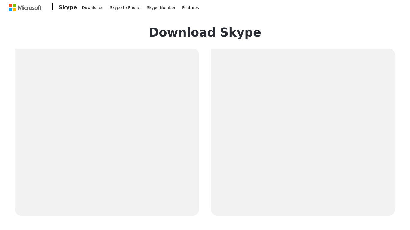 Skype Lite Landing page