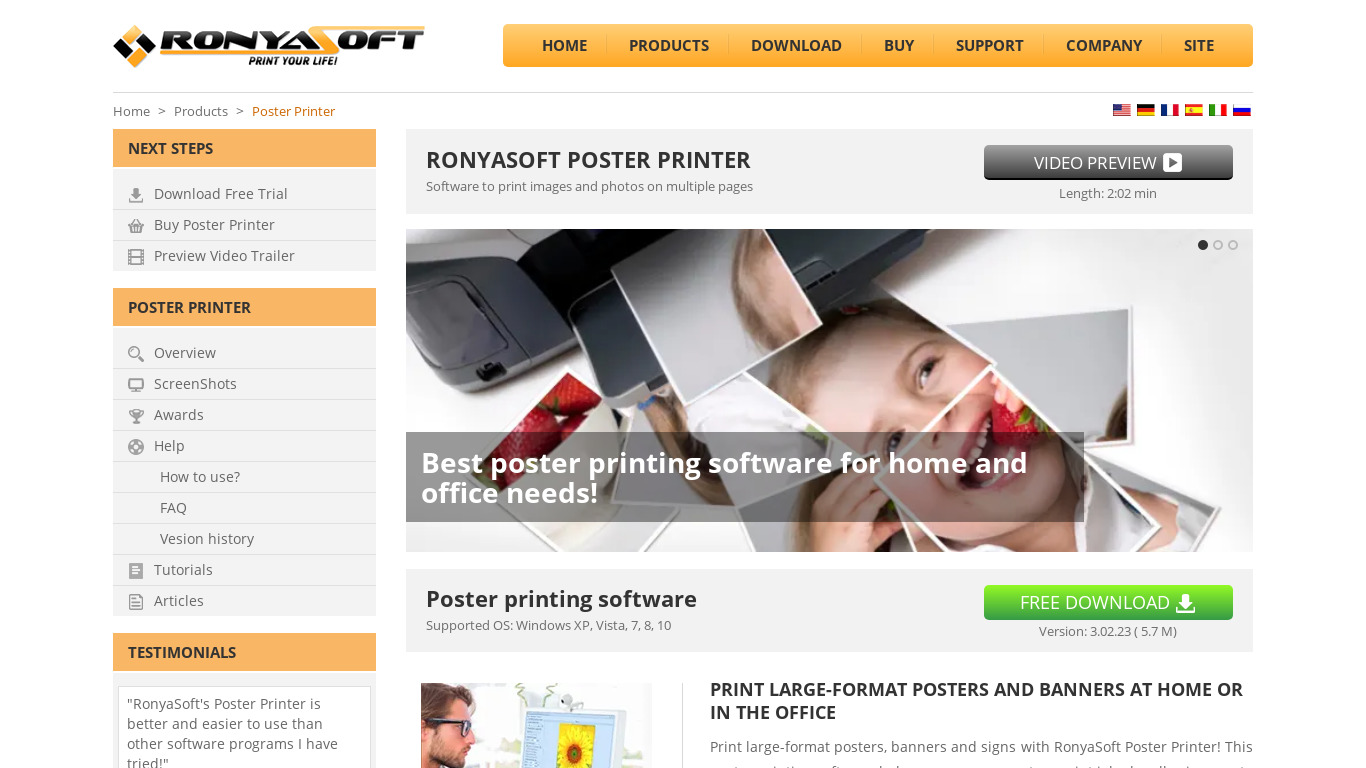 ronyasoft.com ProPoster Landing page