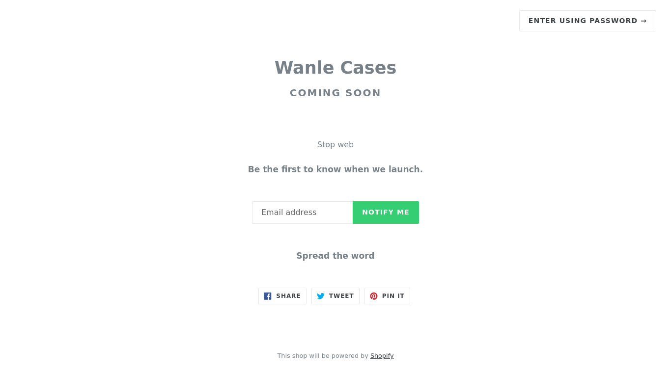 WANLE iPhone Case Landing page