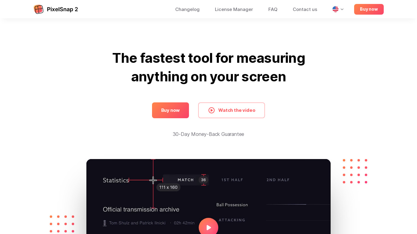 PixelSnap Landing page