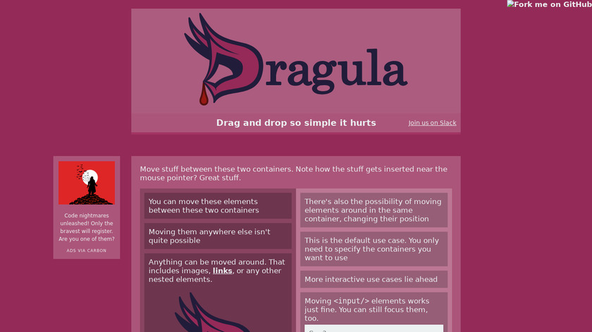 Dragula Landing Page