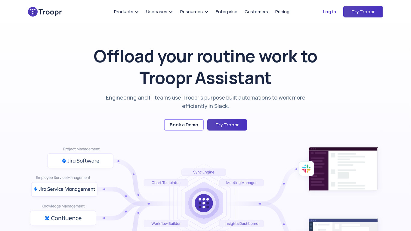 Troopr Assistant Landing page