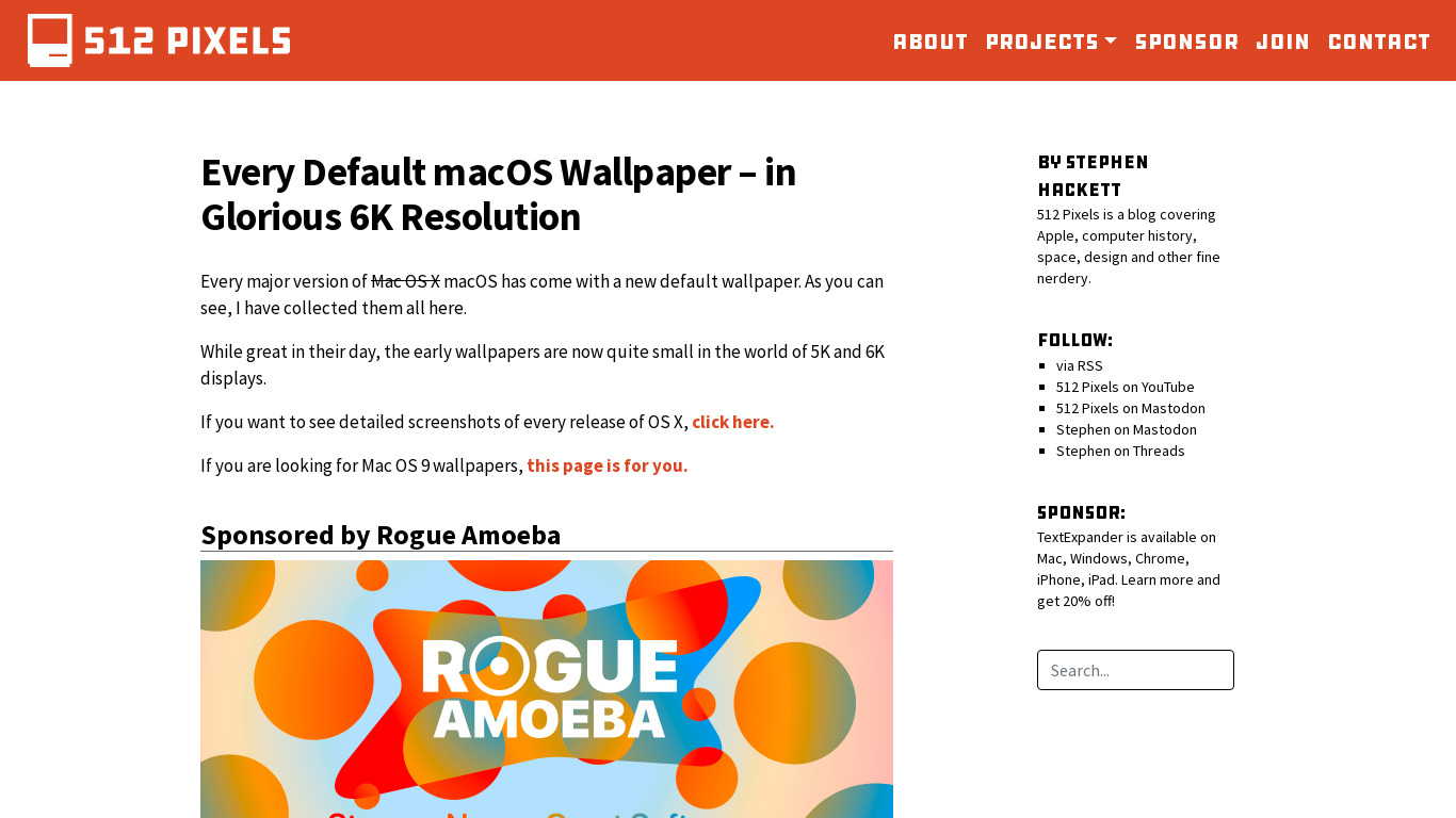 5K macOS Wallpapers Landing page