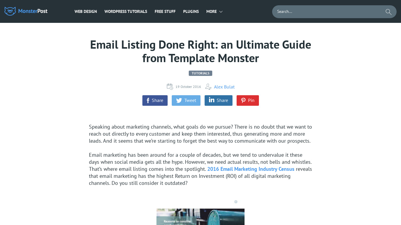 Email Listing Done Right Landing page
