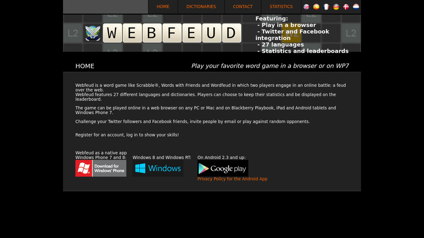 Webfeud Landing Page