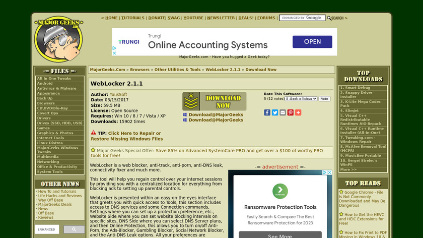 Weblocker Landing Page