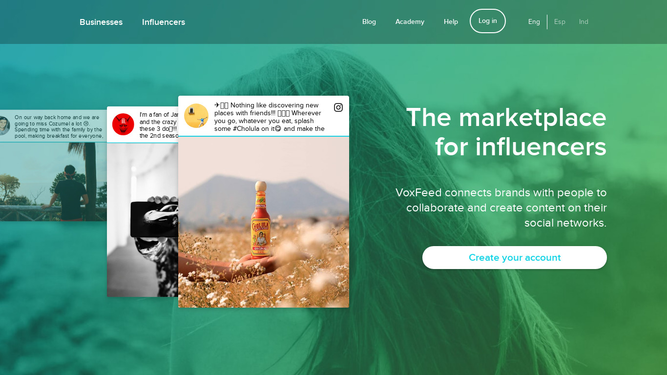 VoxFeed Landing page