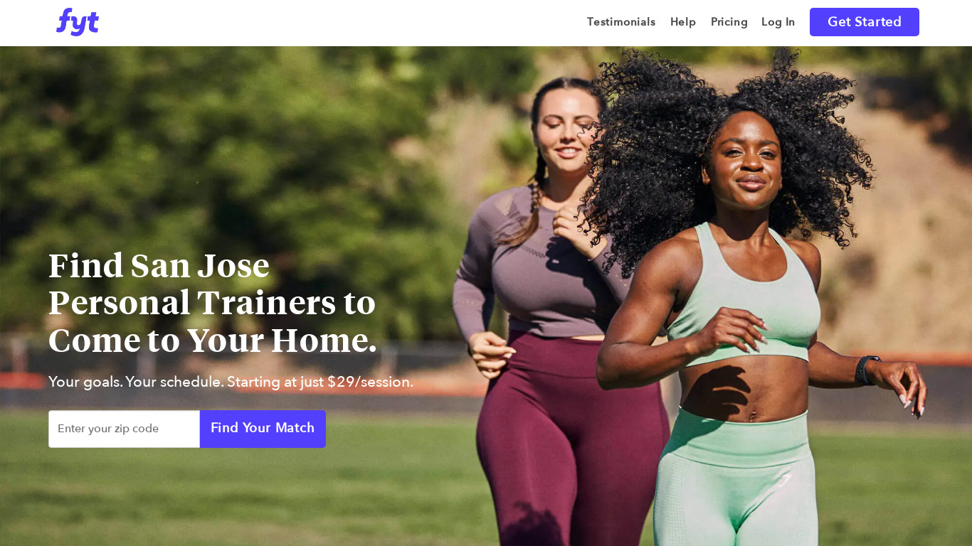 Find Your Trainer Landing page