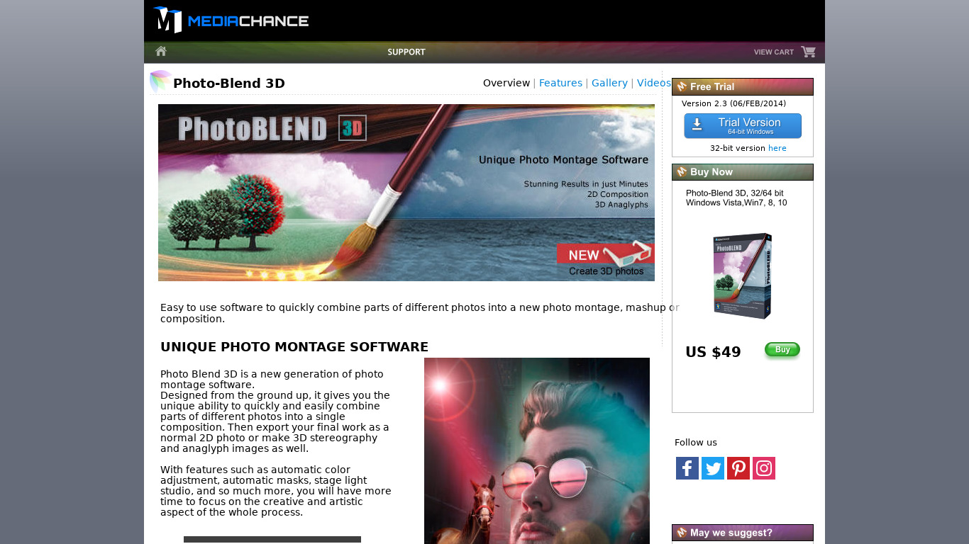 PhotoBlend Landing page