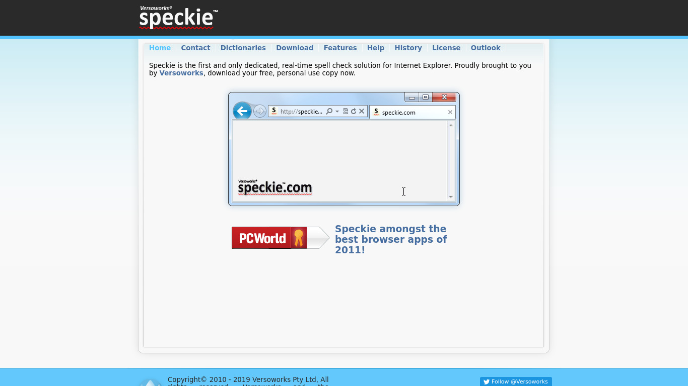 Speckie Landing page