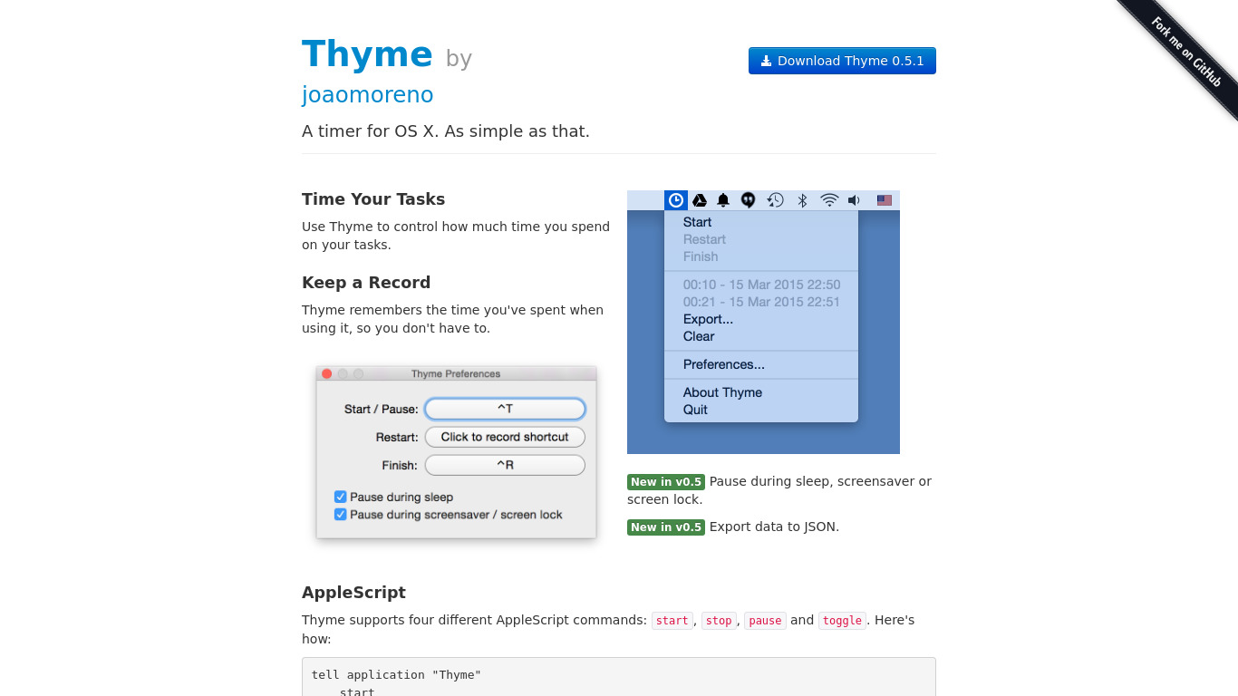Thyme Landing page