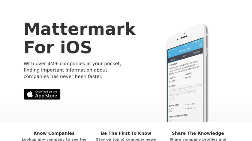 Mattermark for iOS Landing Page