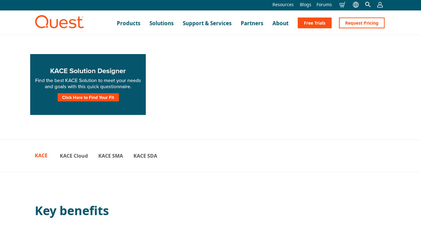 Quest KACE Landing Page