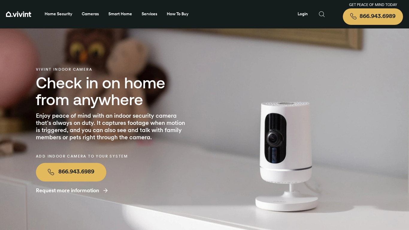 Vivint Ping Camera Landing page