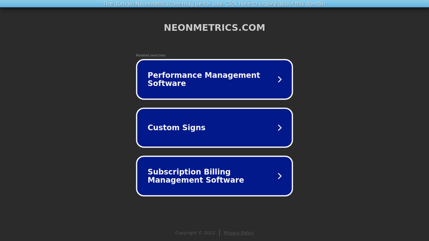 Neonmetrics Landing Page