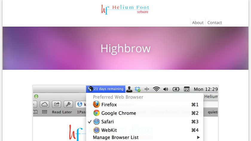 heliumfoot.com Highbrow Landing Page