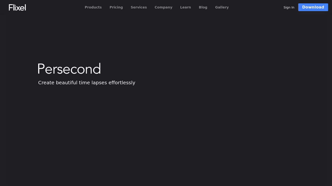 Persecond Landing page