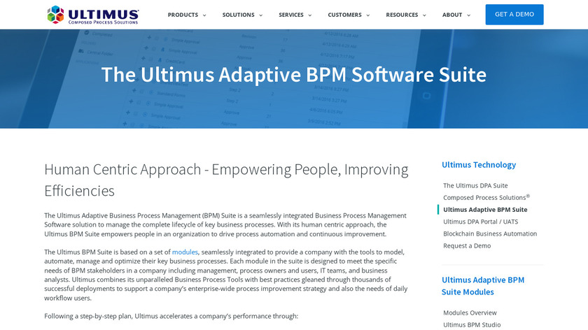 Ultimus BPM Landing Page