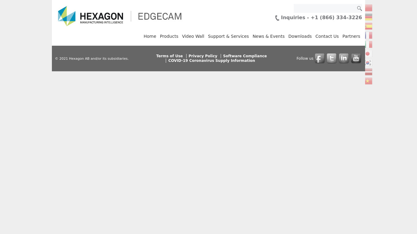 Edgecam Landing page