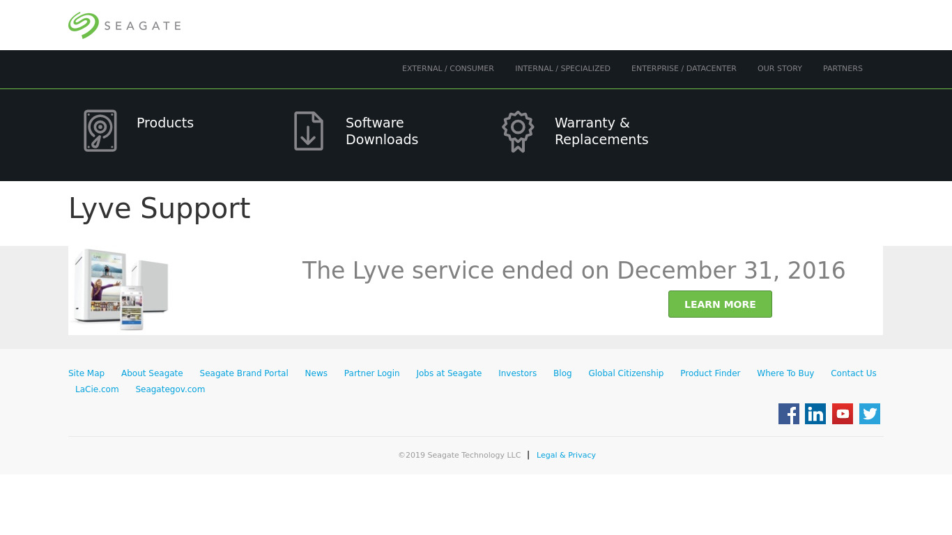 Lyve Home Landing page