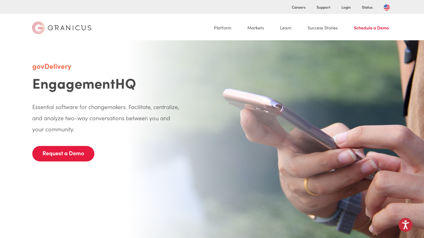 EngagementHQ Landing page
