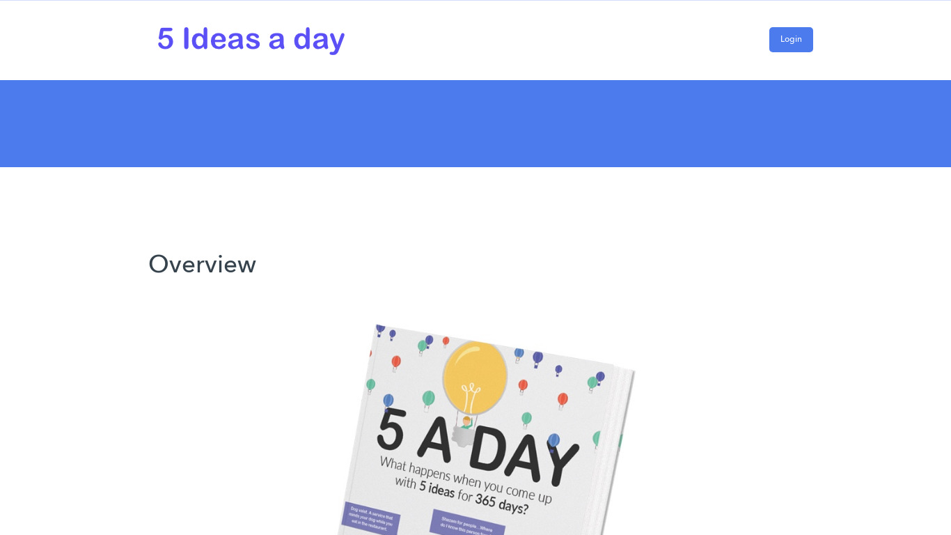5 Ideas A Day Ebook Landing page