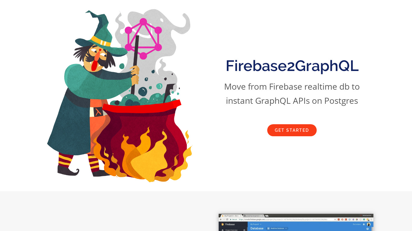 Firebase2GraphQL Landing page