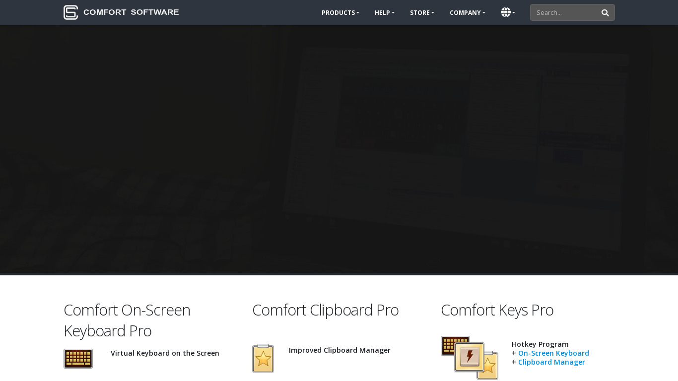 Comfort Keys Pro Landing page