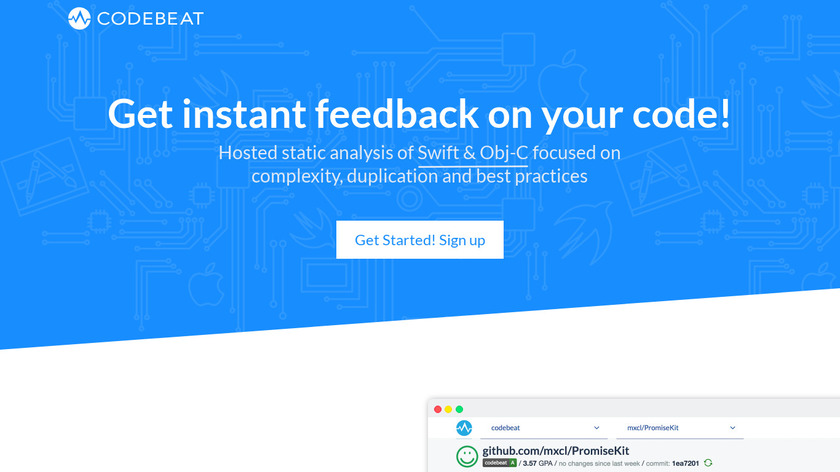 Codebeat for iOS Landing Page