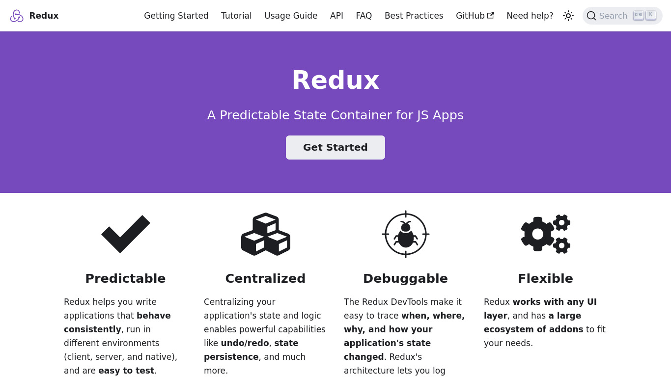 Redux.js Landing page