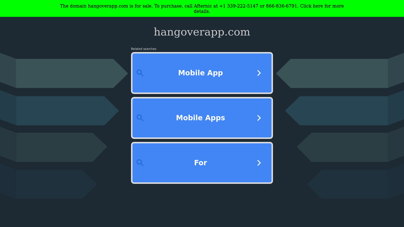 HangoverApp Landing page