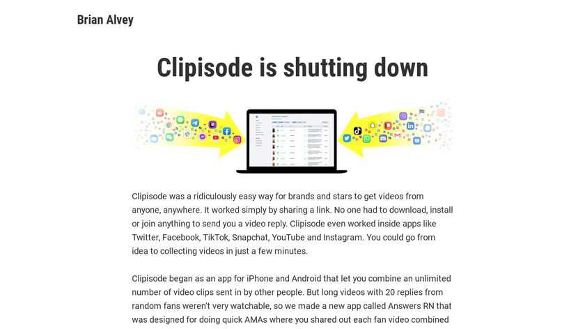 Clipisode Landing Page