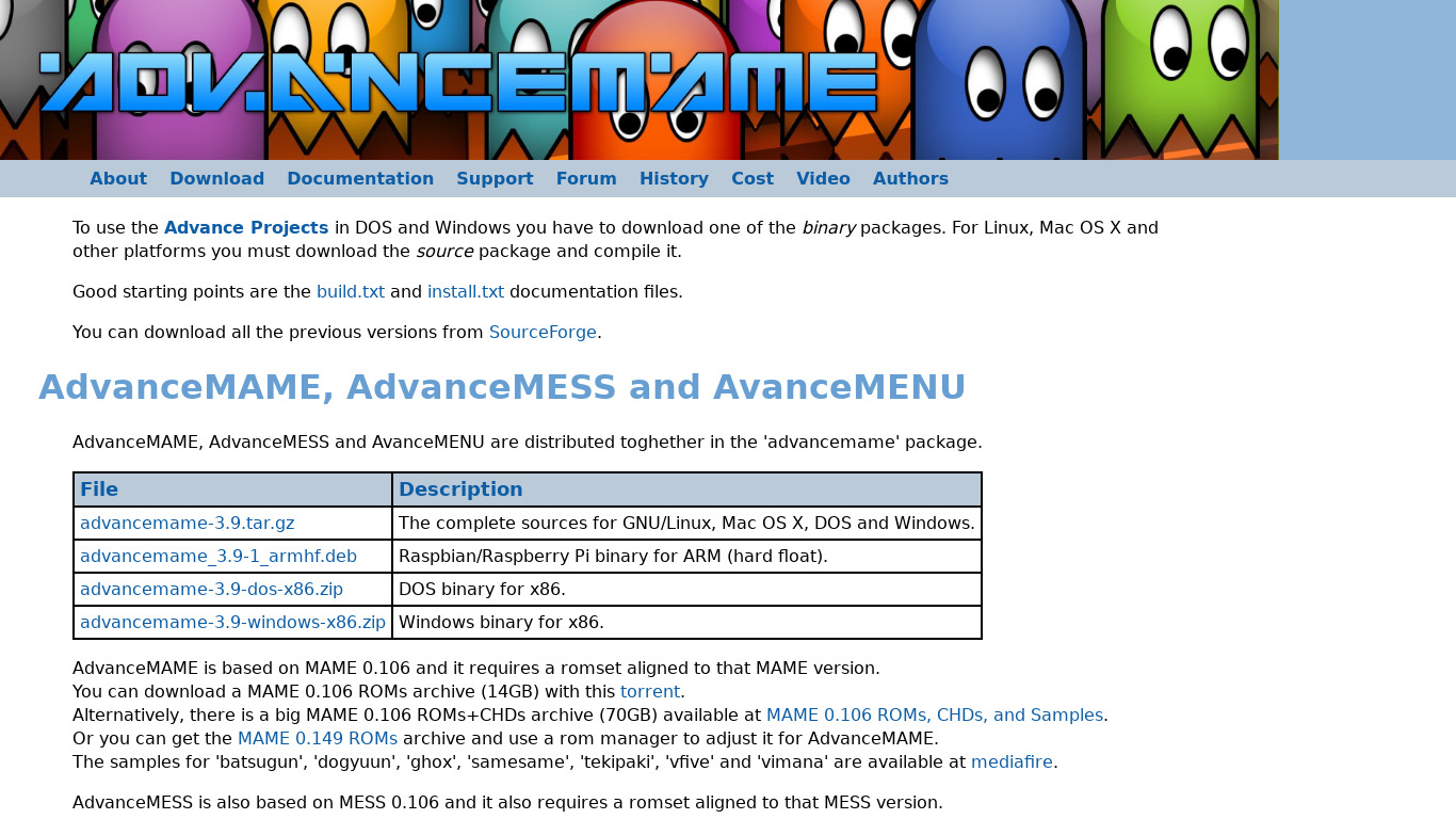 AdvanceMenu Landing page