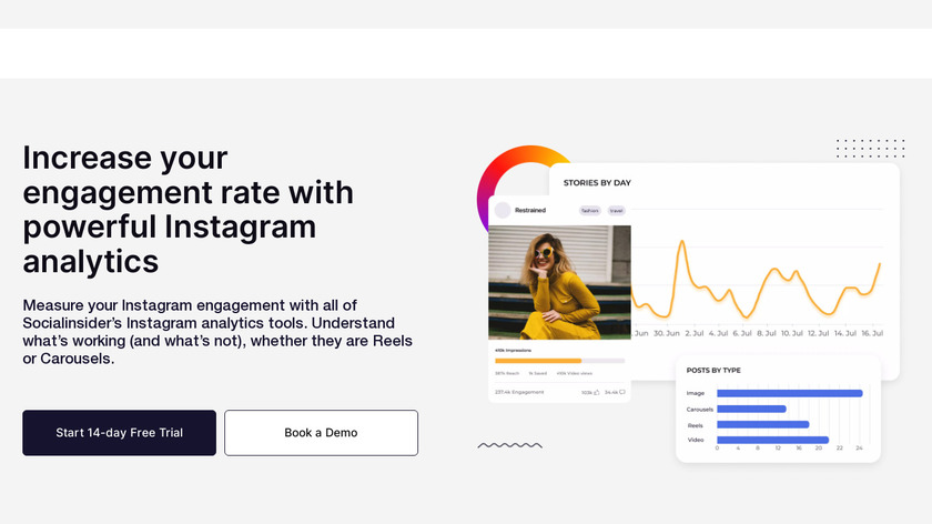Instagram Analytics by Socialinsider Landing Page