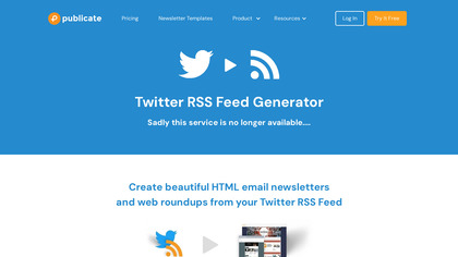 Free Twitter RSS Feed Generator image