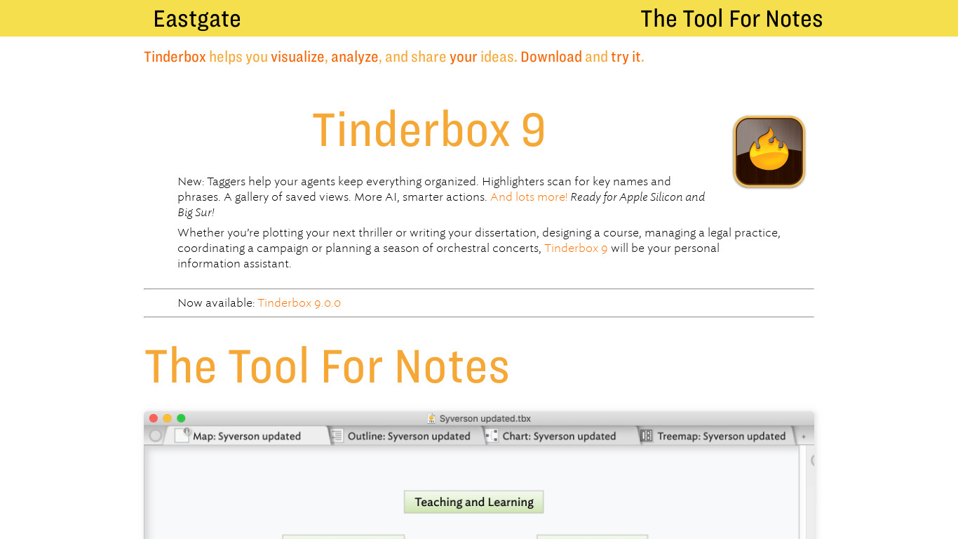 Tinderbox Landing page