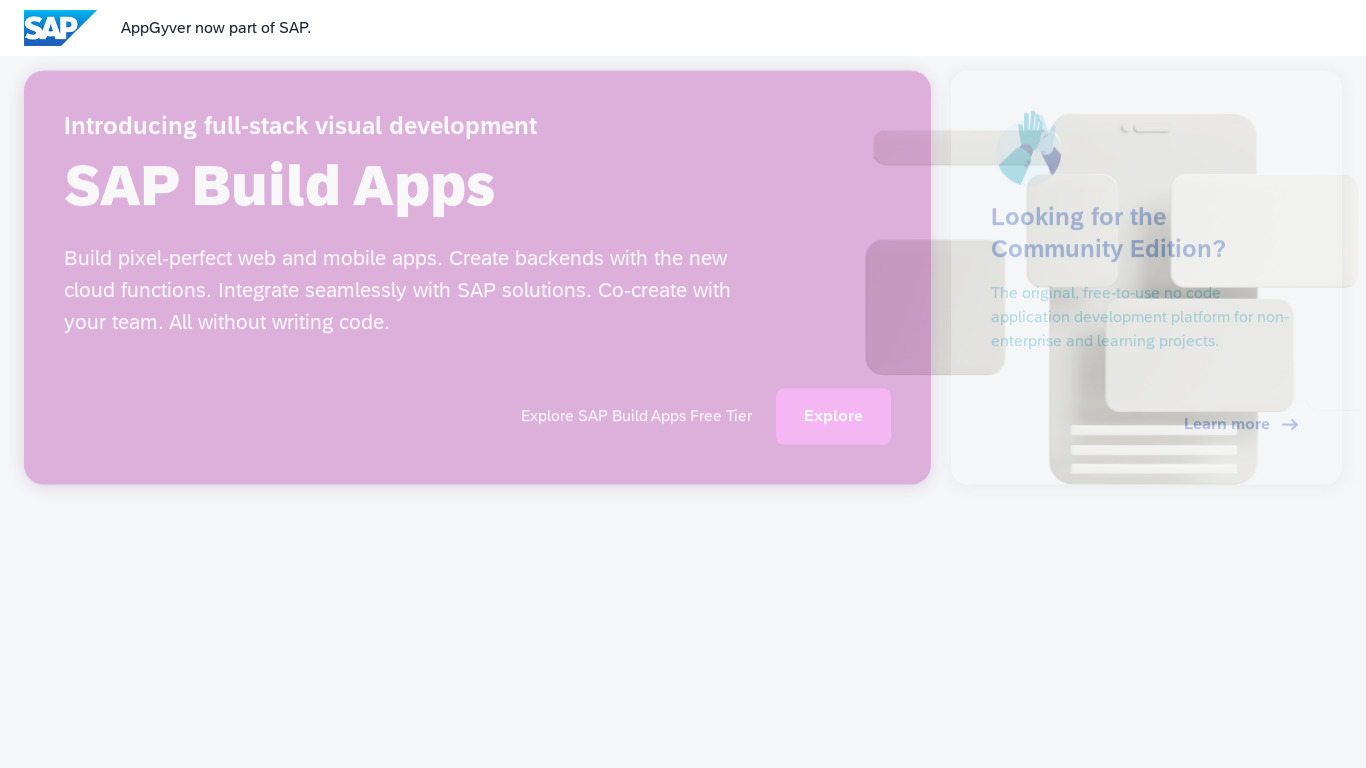 AppArchitect Landing page