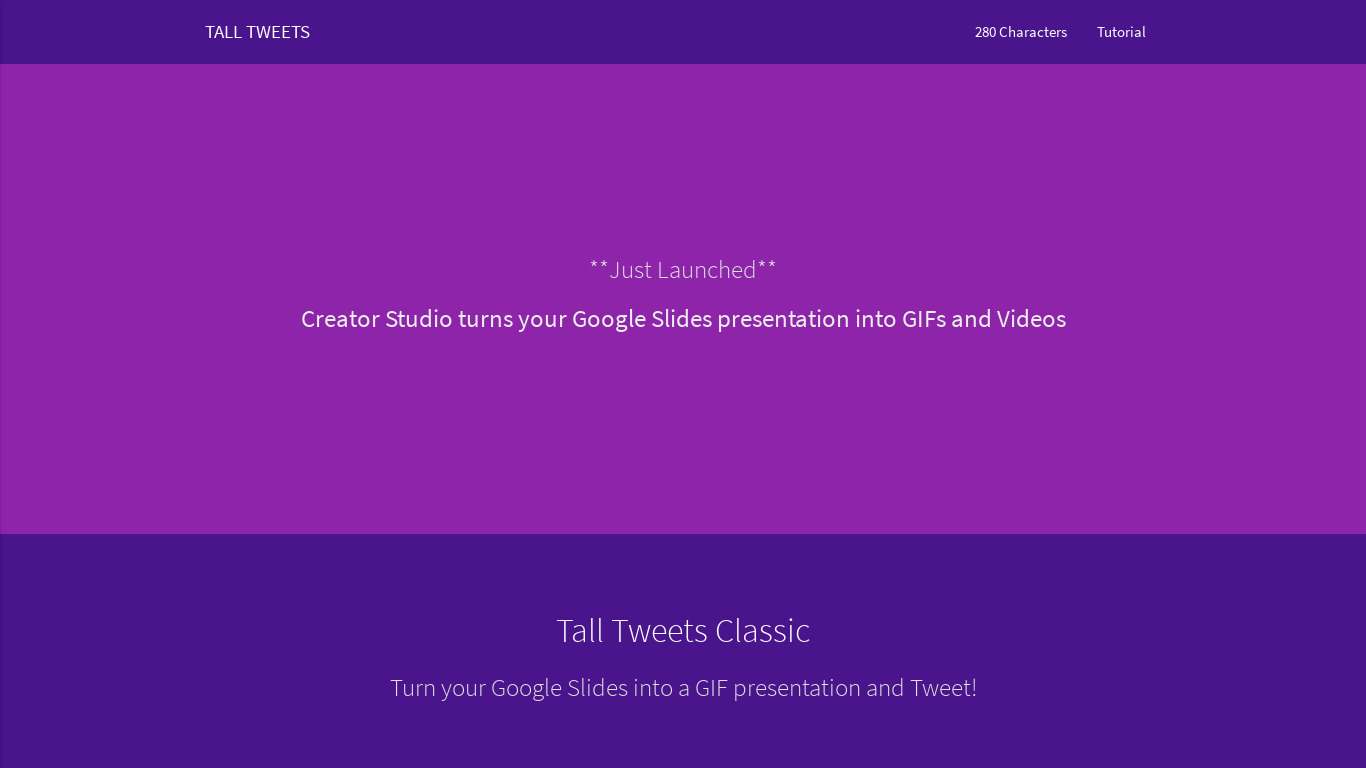 Tall Tweets for Google Slides Landing page