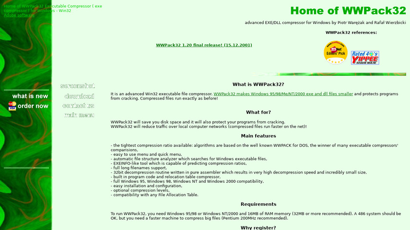 WWPack32 Landing Page
