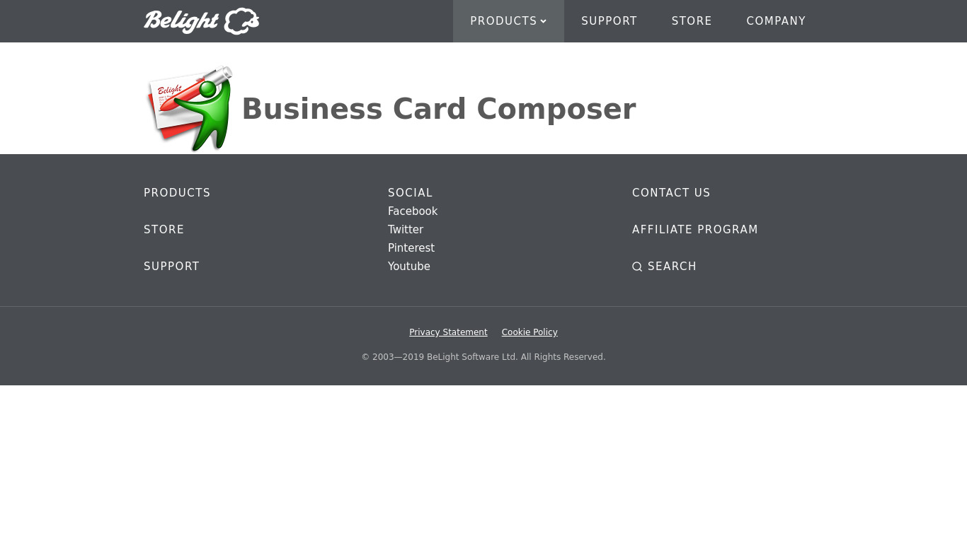 belightsoft.com Business Card Composer Landing page