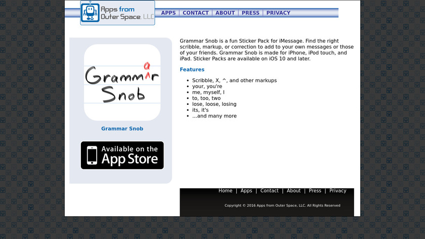 Grammar Snob Landing Page