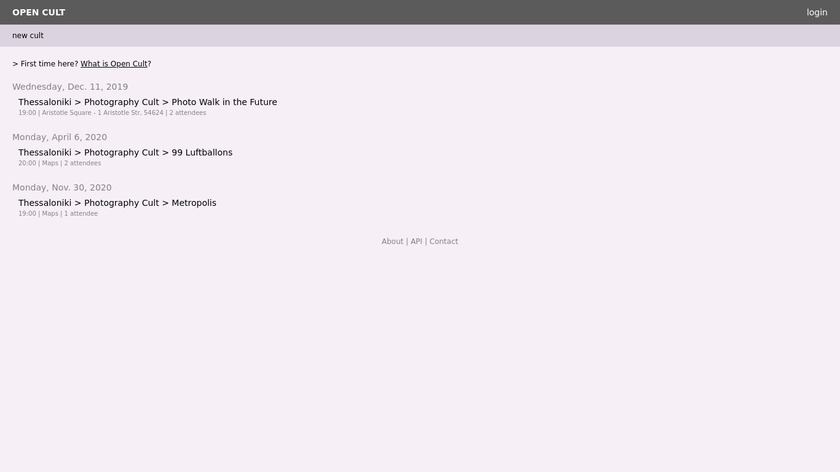 Open Cult Landing Page