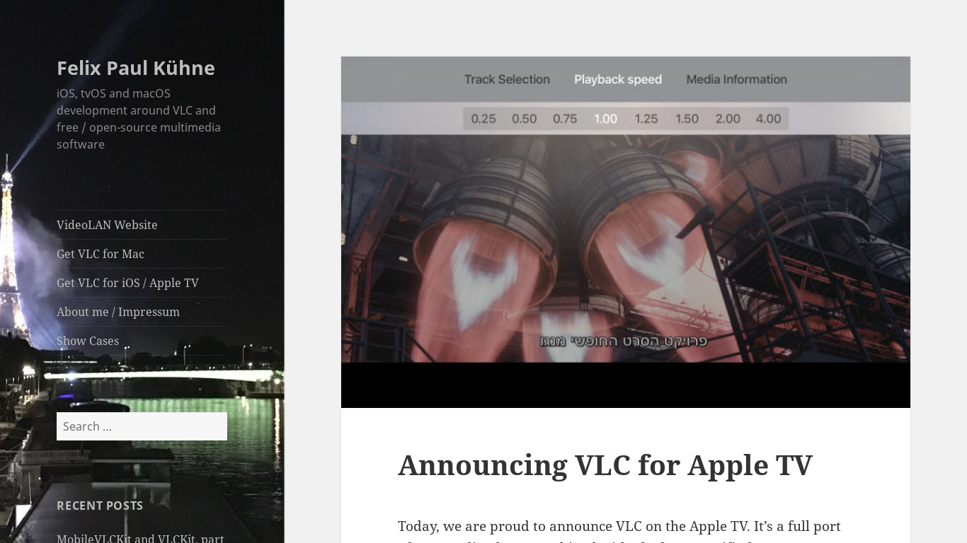 VLC for Apple TV Landing page