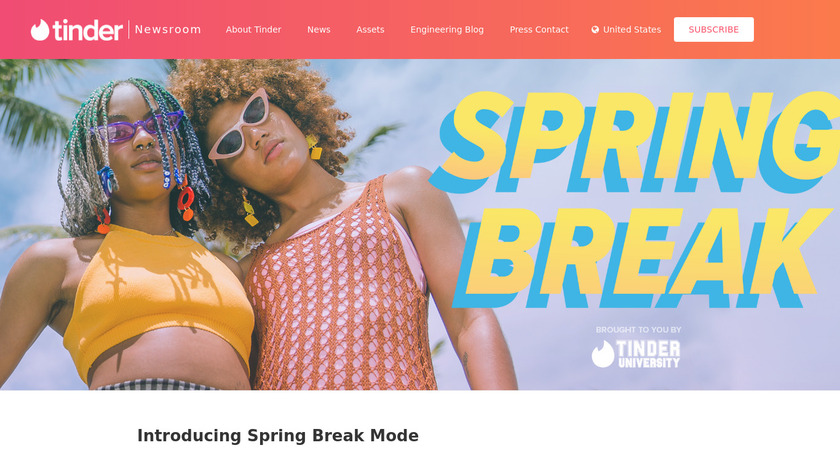 Tinder Spring Break Landing Page