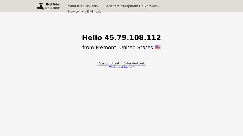 DNS leak test Landing Page