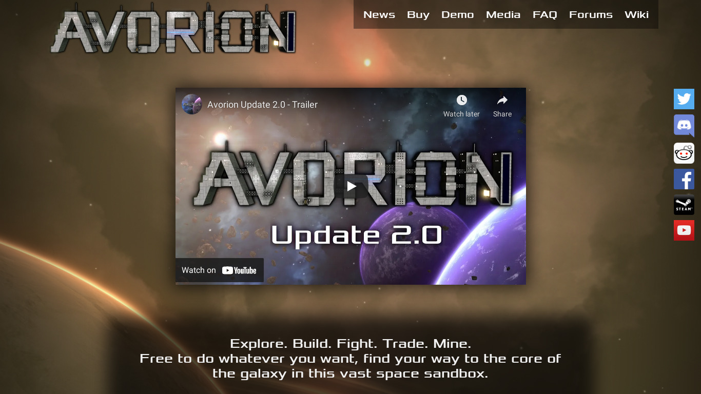 Avorion Landing page