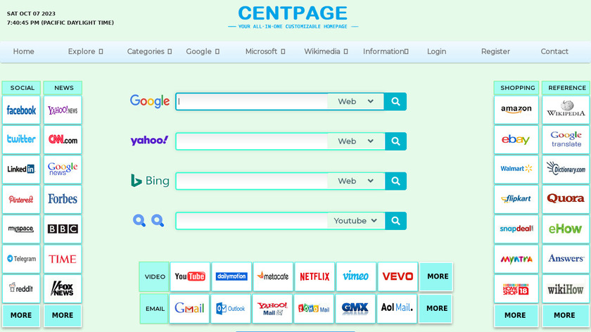 CENTPAGE Landing Page